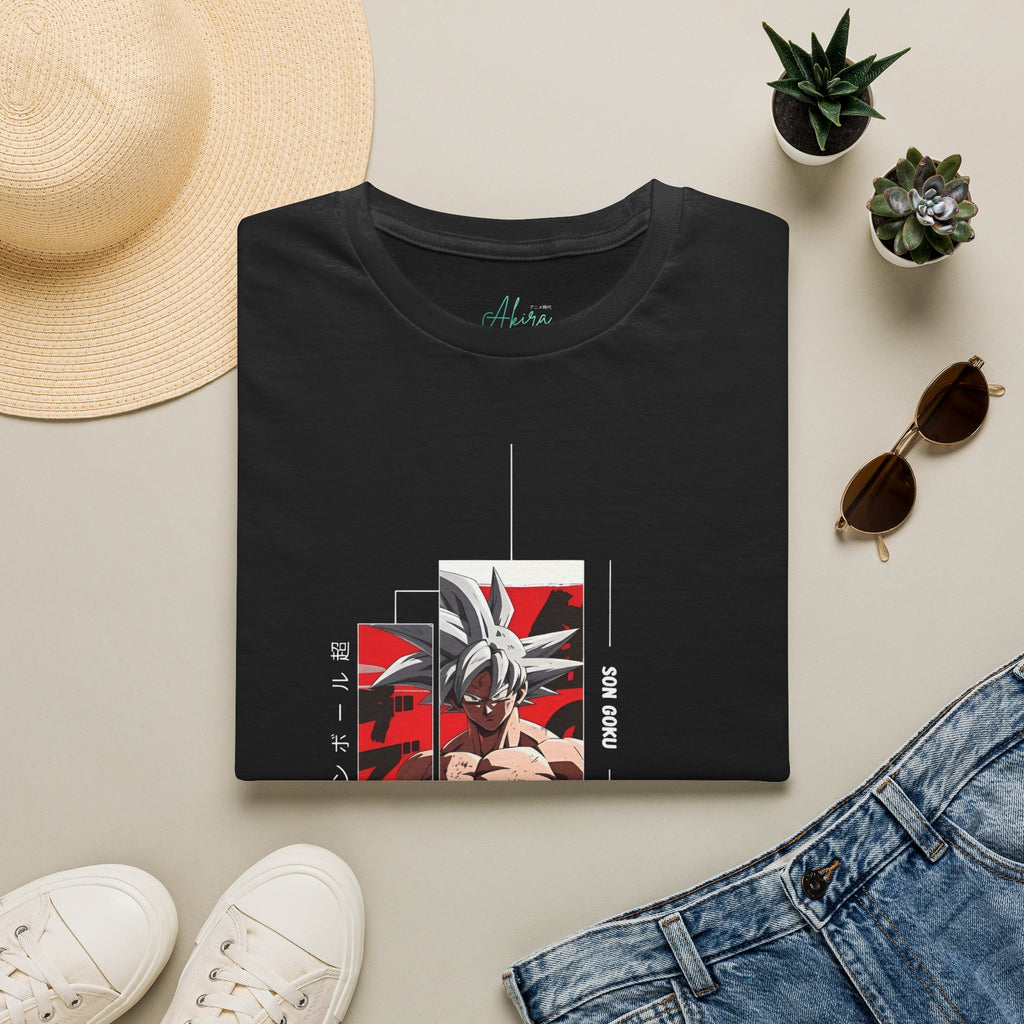 Anime Goku Graphic T-Shirt — Red & Black Super Saiyan Design