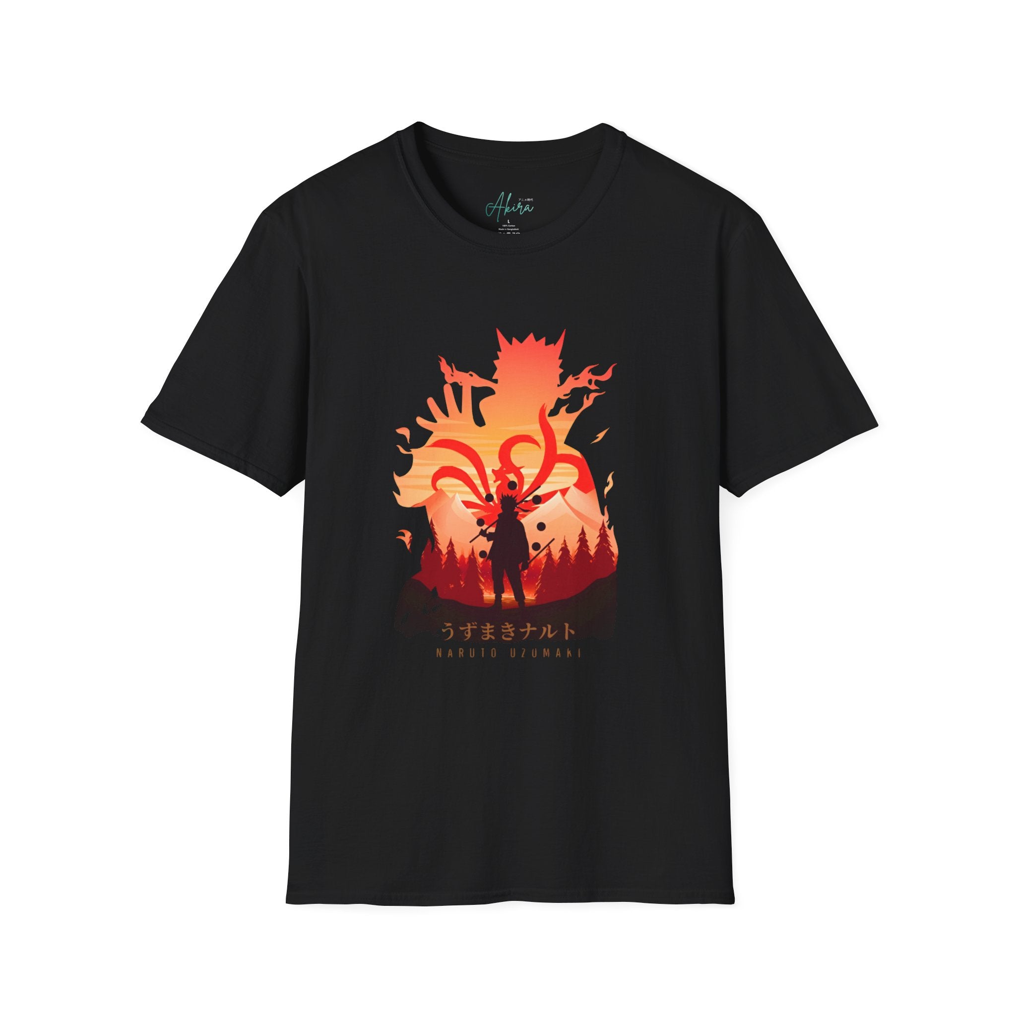 Naruto Silhouette T-Shirt — Anime Fox Demon Graphic Tee