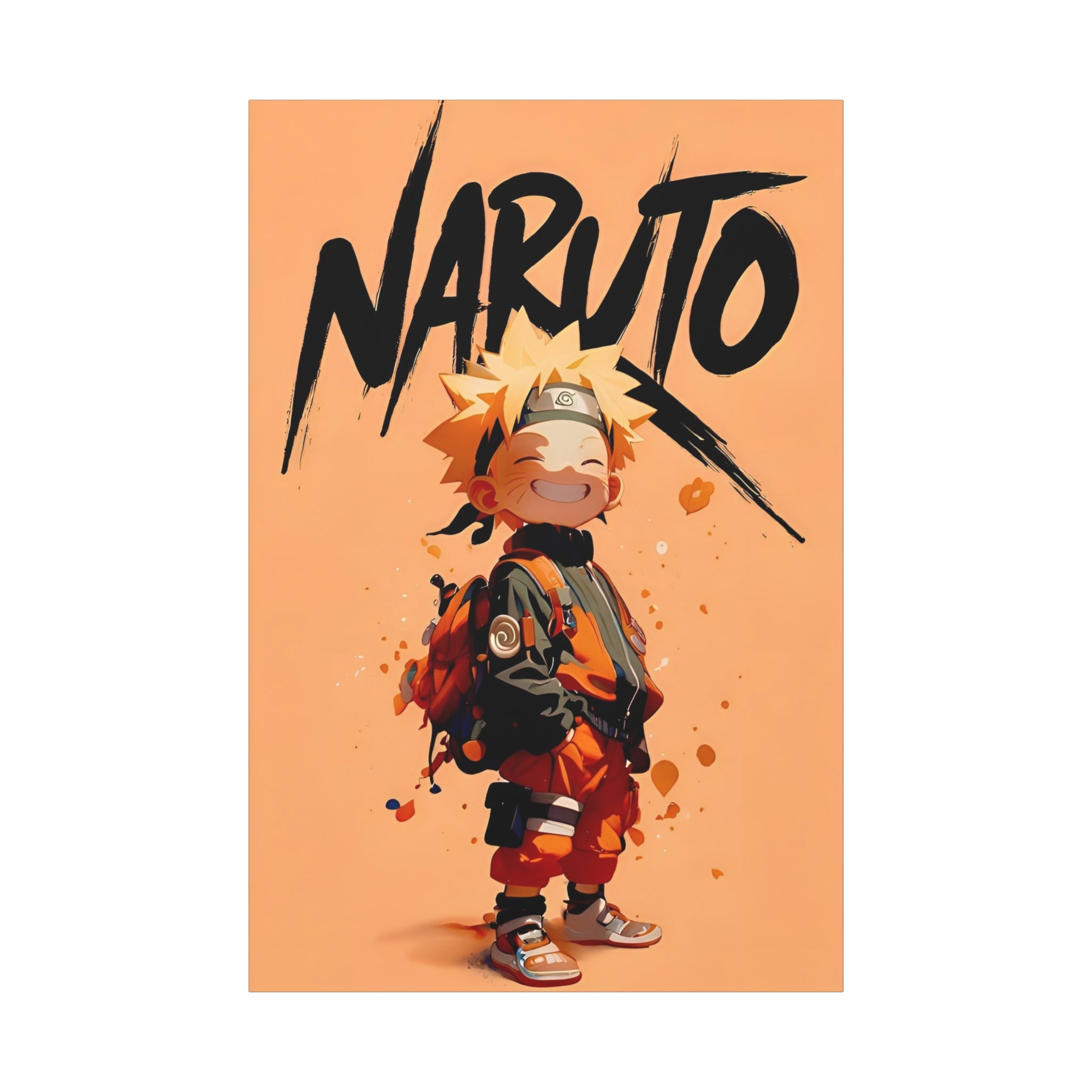 Naruto Poster Canvas — Cute Chibi Naruto Matte Stretched Wall Art