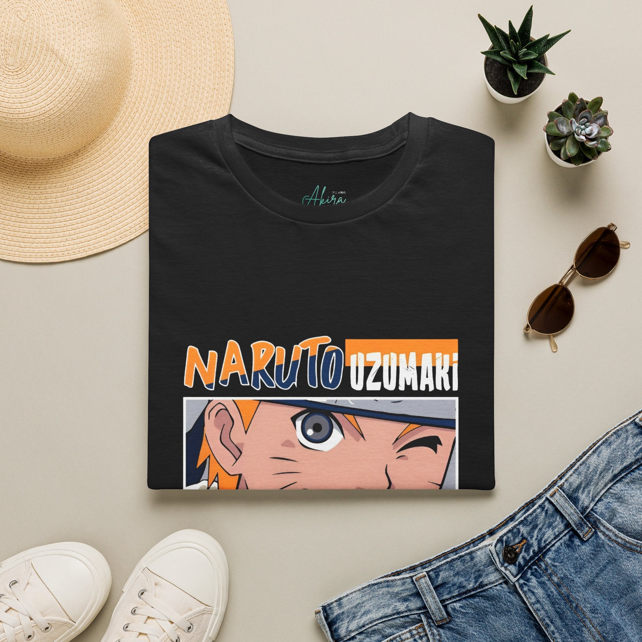 Naruto Uzumaki Graphic T-Shirt — Anime Manga Fan Tee with Japanese Text