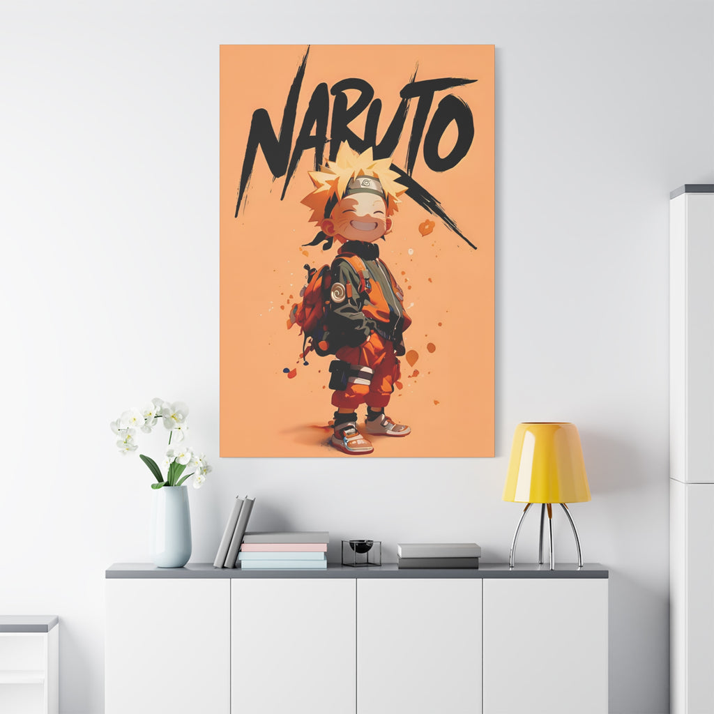Naruto Poster Canvas — Cute Chibi Naruto Matte Stretched Wall Art