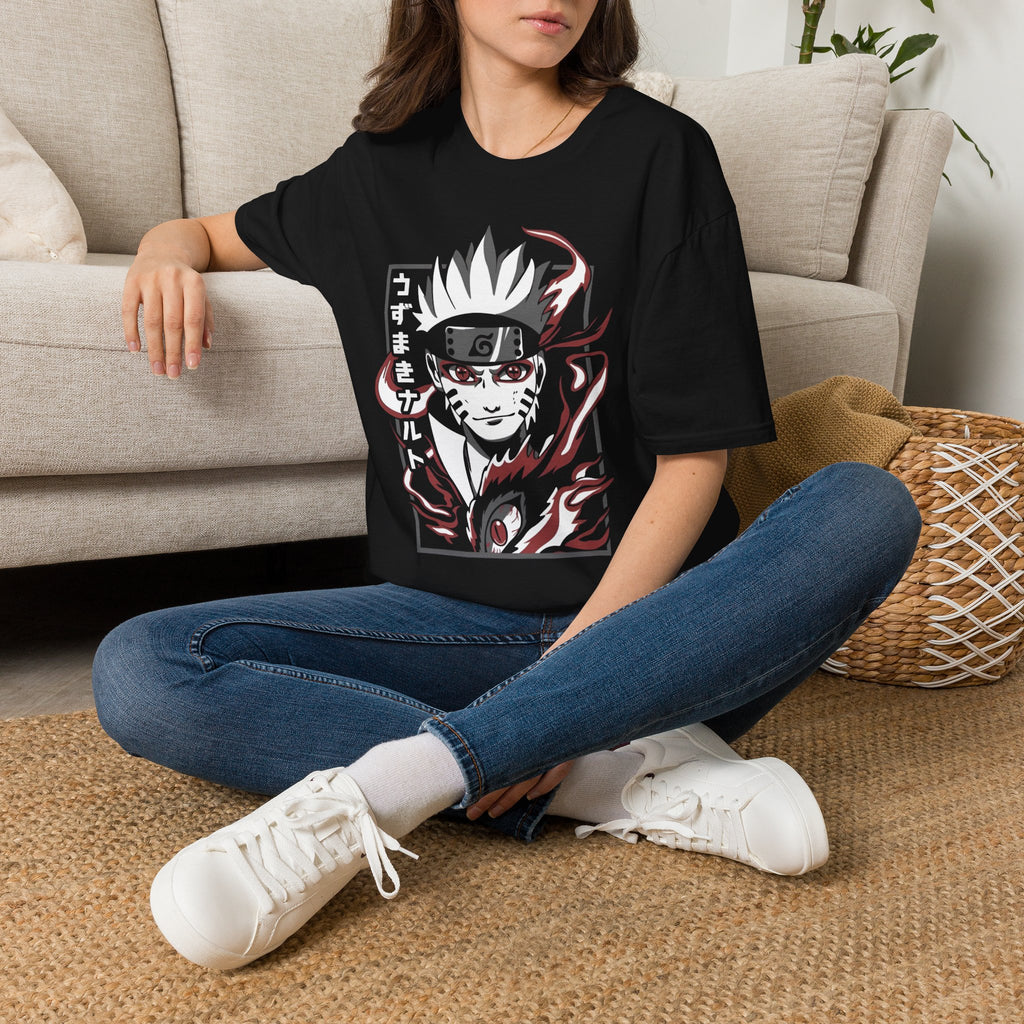 Naruto Kakashi Anime Graphic T-Shirt — Japanese Text Ninja Portrait Tee