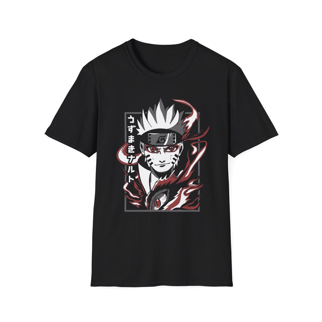 Naruto Kakashi Anime Graphic T-Shirt — Japanese Text Ninja Portrait Tee