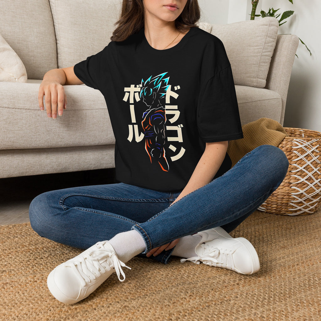 Dragon Warrior Silhouette T-Shirt — Retro Japanese Kanji Anime Tee