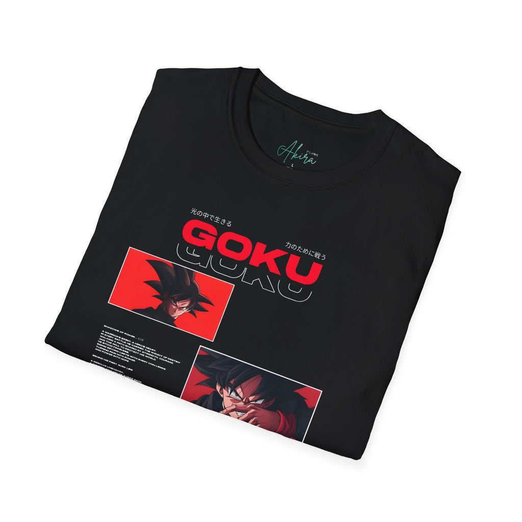 Goku Graphic T‑Shirt — Retro Red Anime Collage Tee