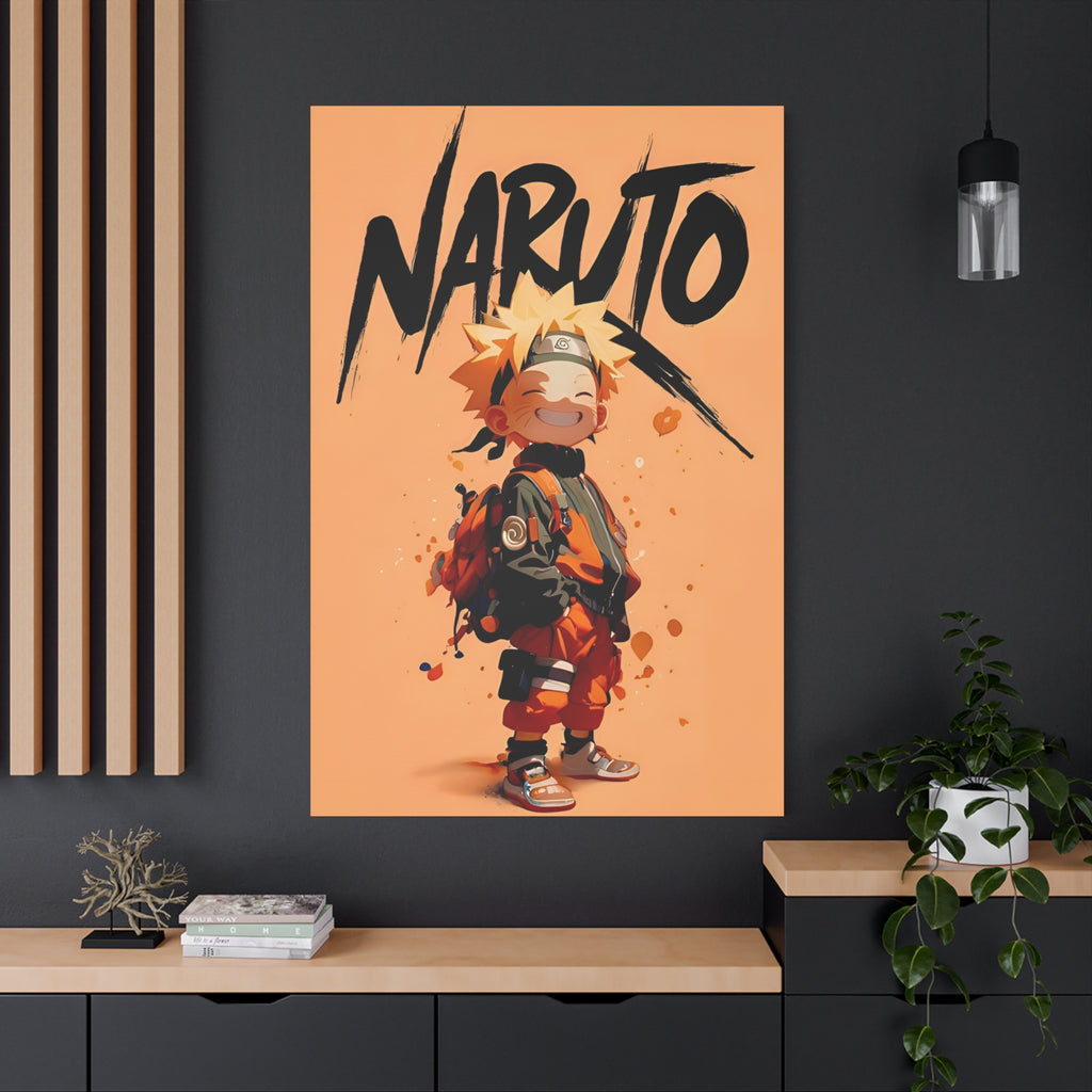 Naruto Poster Canvas — Cute Chibi Naruto Matte Stretched Wall Art