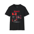 Goku Graphic T‑Shirt — Retro Red Anime Collage Tee