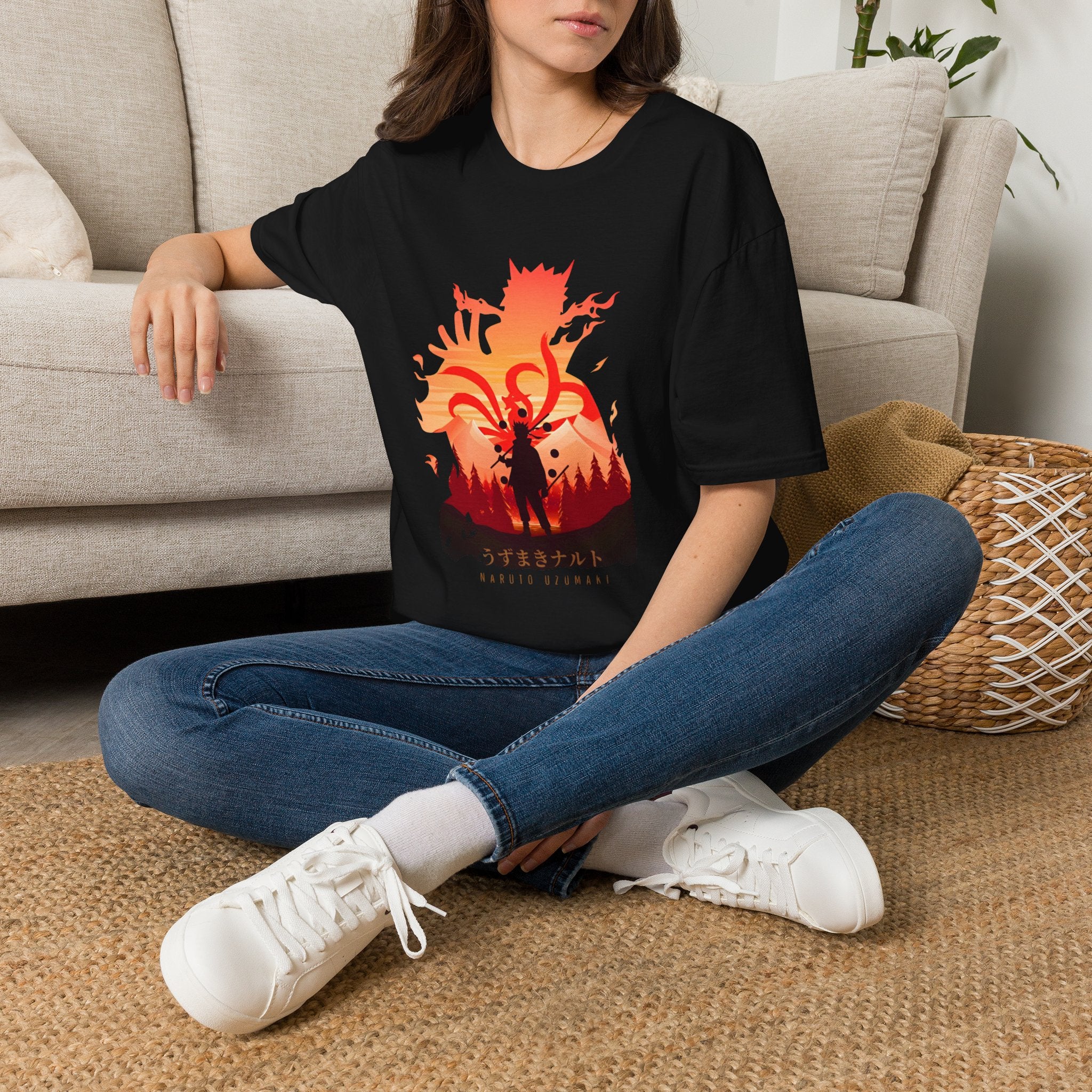 Naruto Silhouette T-Shirt — Anime Fox Demon Graphic Tee