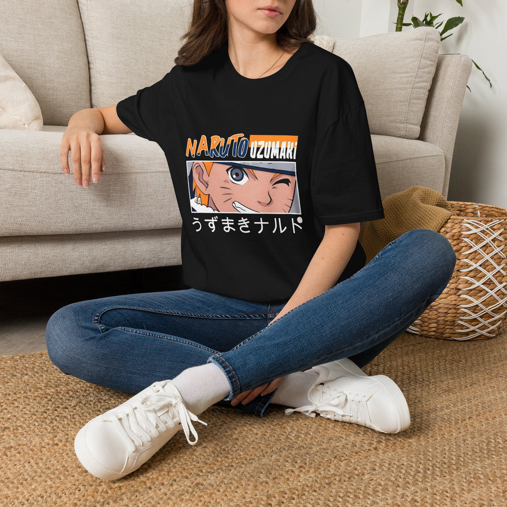 Naruto Uzumaki Graphic T-Shirt — Anime Manga Fan Tee with Japanese Text