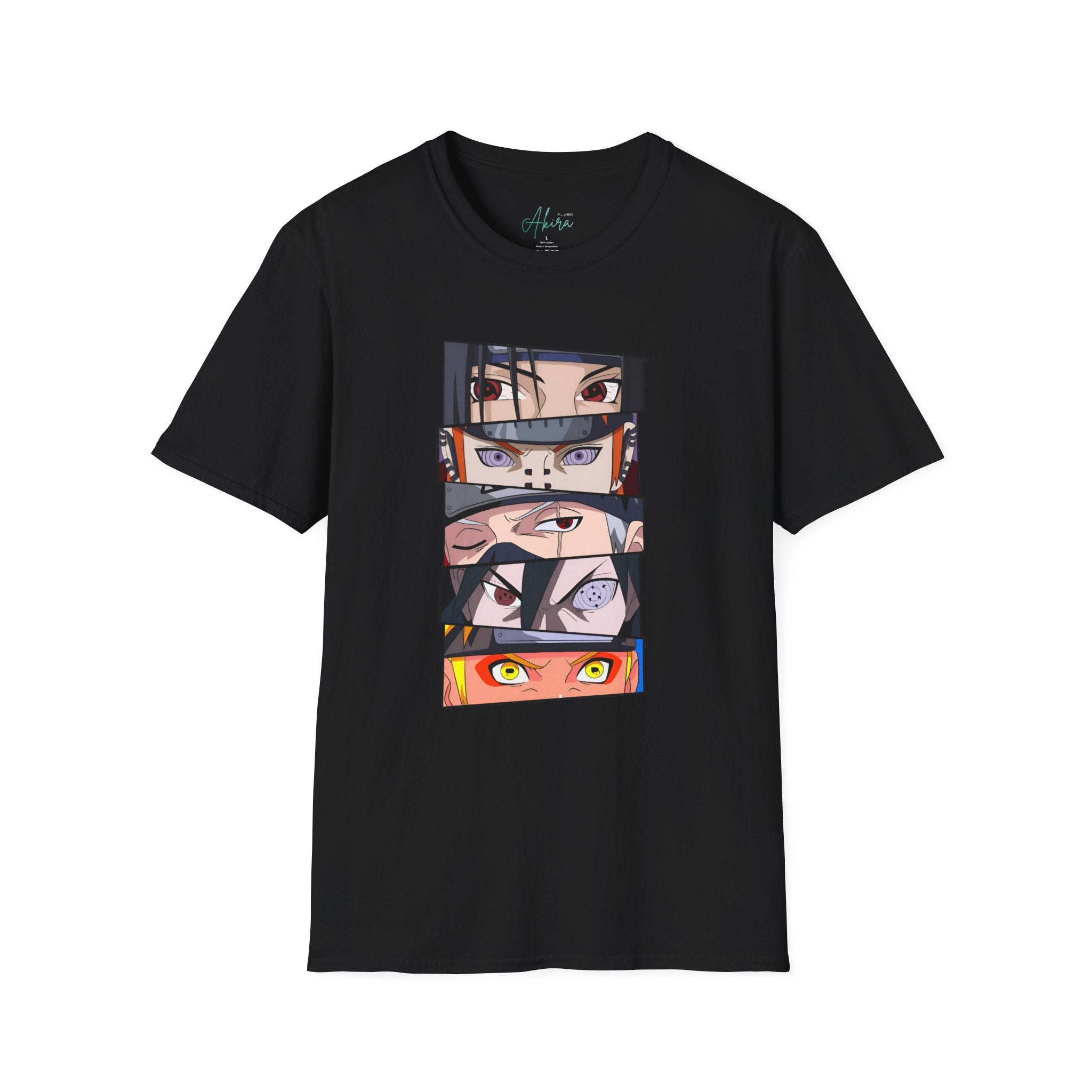 Anime Eyes Panel T-Shirt — Naruto Uchiha Sharingan & Rinnegan Graphic Tee